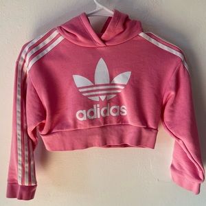 Pink Adidas Crop Top Hoodie Size 7/8 Girls